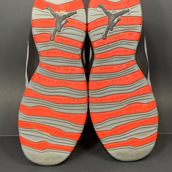 Nike Air Jordan Retro X 10 infrared grey Sz 8 - Picture 6 of 6